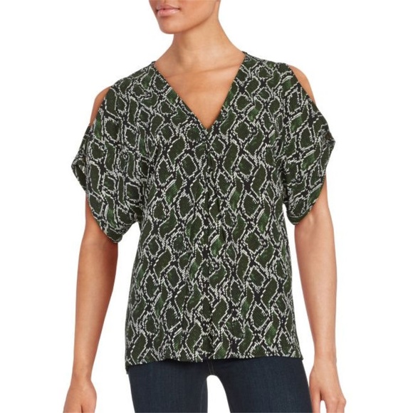 Michael Kors Tops - Michael Kors Snakeskin Cold-Shoulder Top